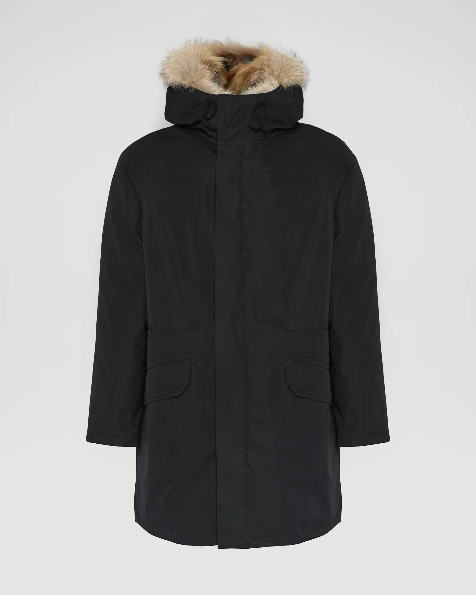Long Iconic parka in technical cotton with coyote and rabbit fur – Image 5