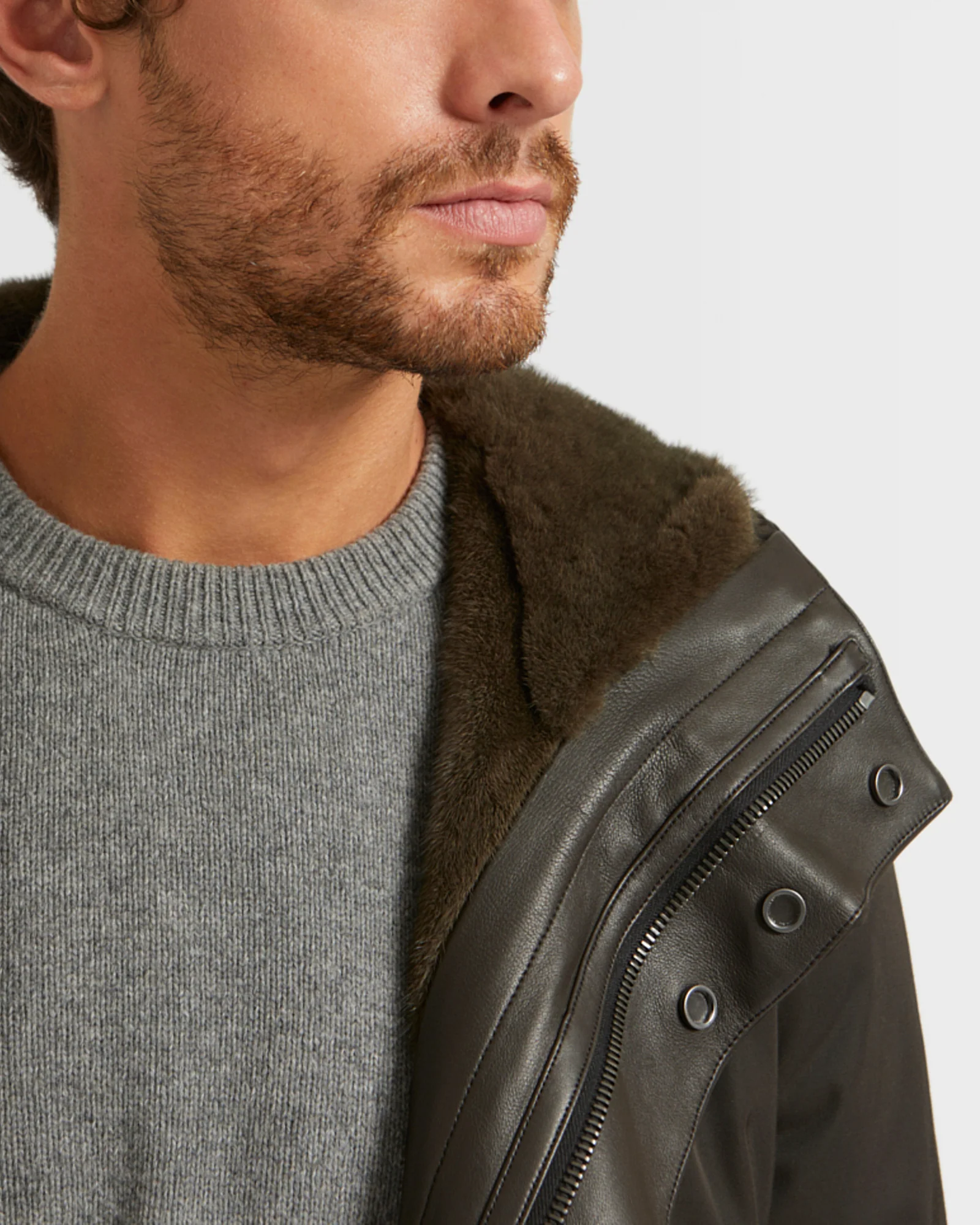 Hooded Coat In waterproof Gabardine And Mink fur – Image 3