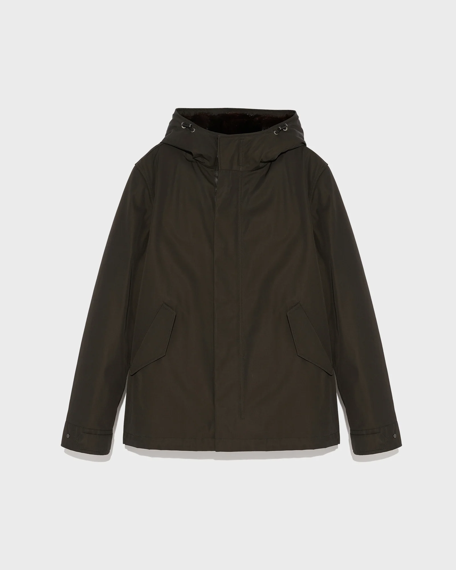 Fitted Parka In waterproof Technical Gabardine And Mink fur – Image 6