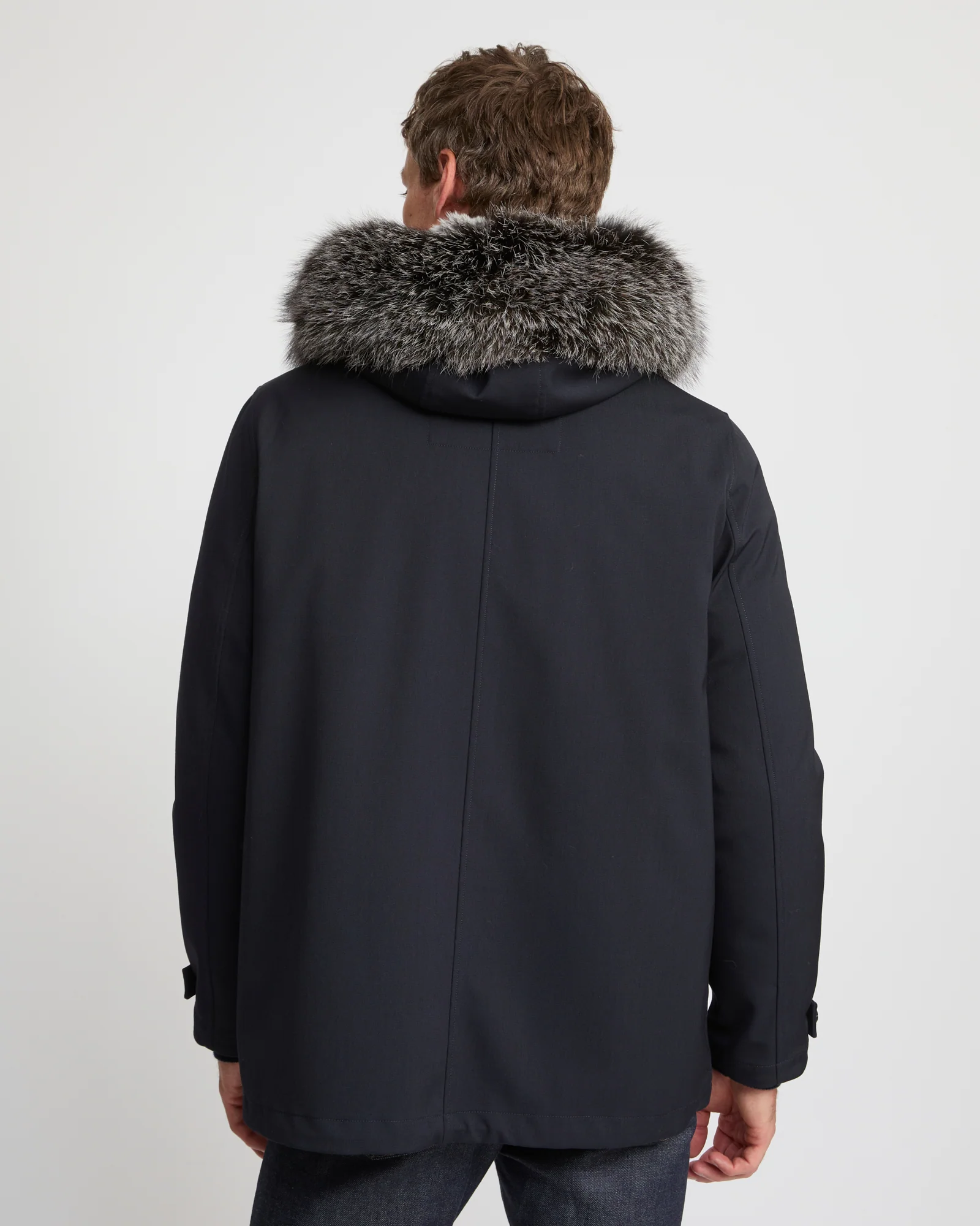 Short parka in technical wool and fox and rabbit fur – Image 6
