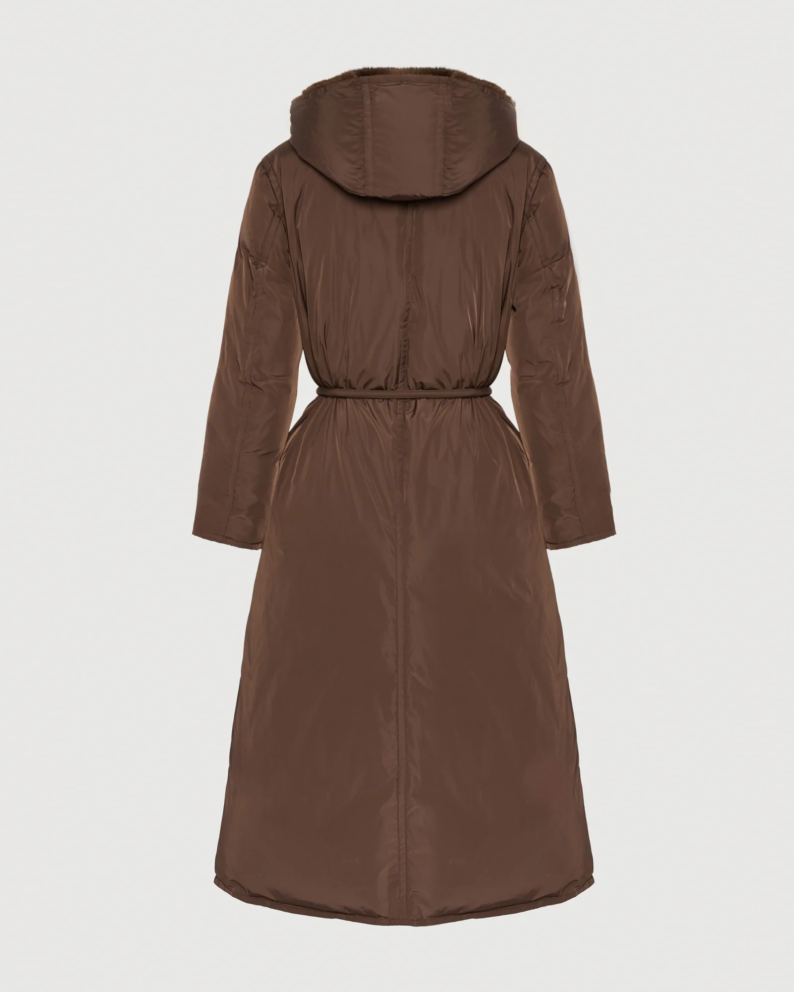 Long down jacket in technical fabric and mink fur – Image 7