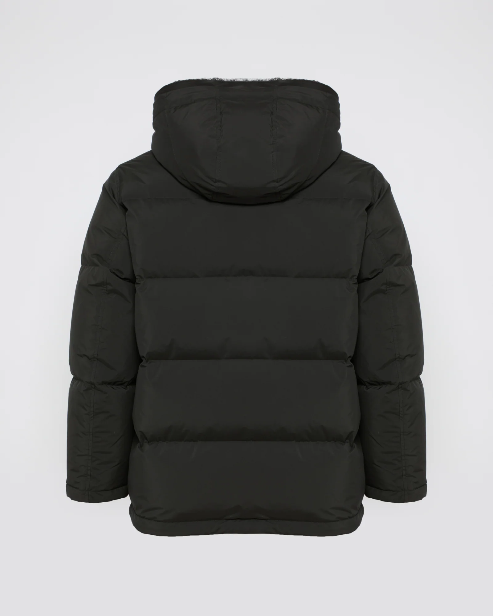 Down jacket in technical fabric and lambskin shearling – Image 2