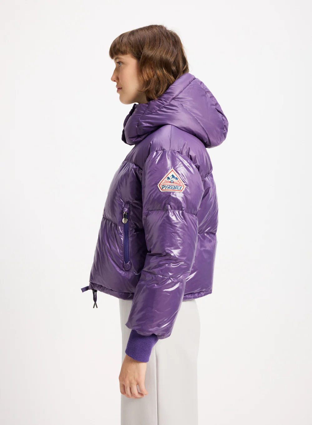Doudoune courte à capuche pour femme Pyrenex Altic violette – Image 3