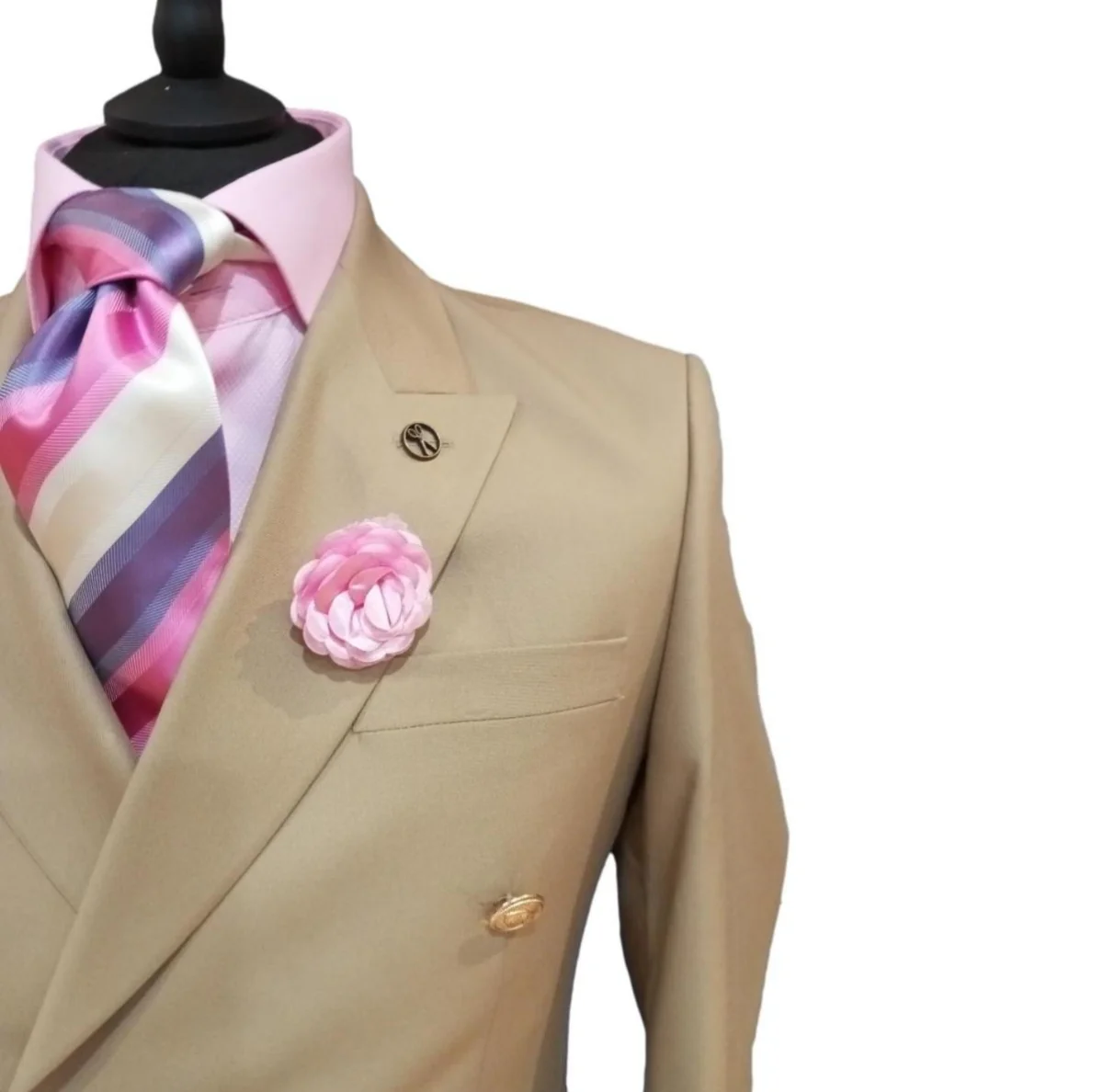 Costume blazer croisé beige : Marvin – Image 2