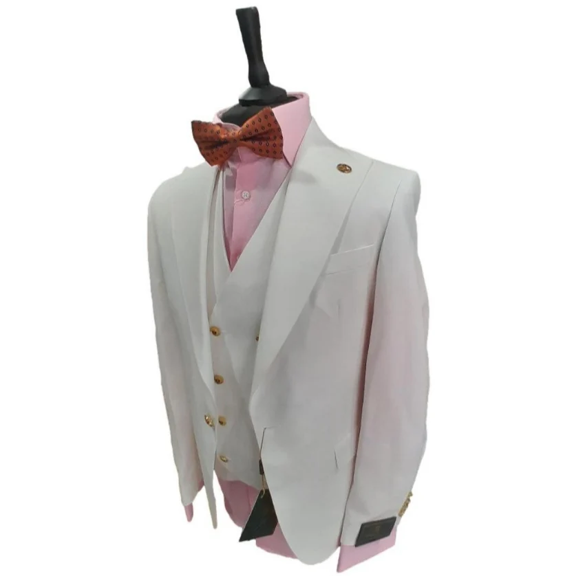 Costume homme 3 pièces blanc : Achile – Image 2