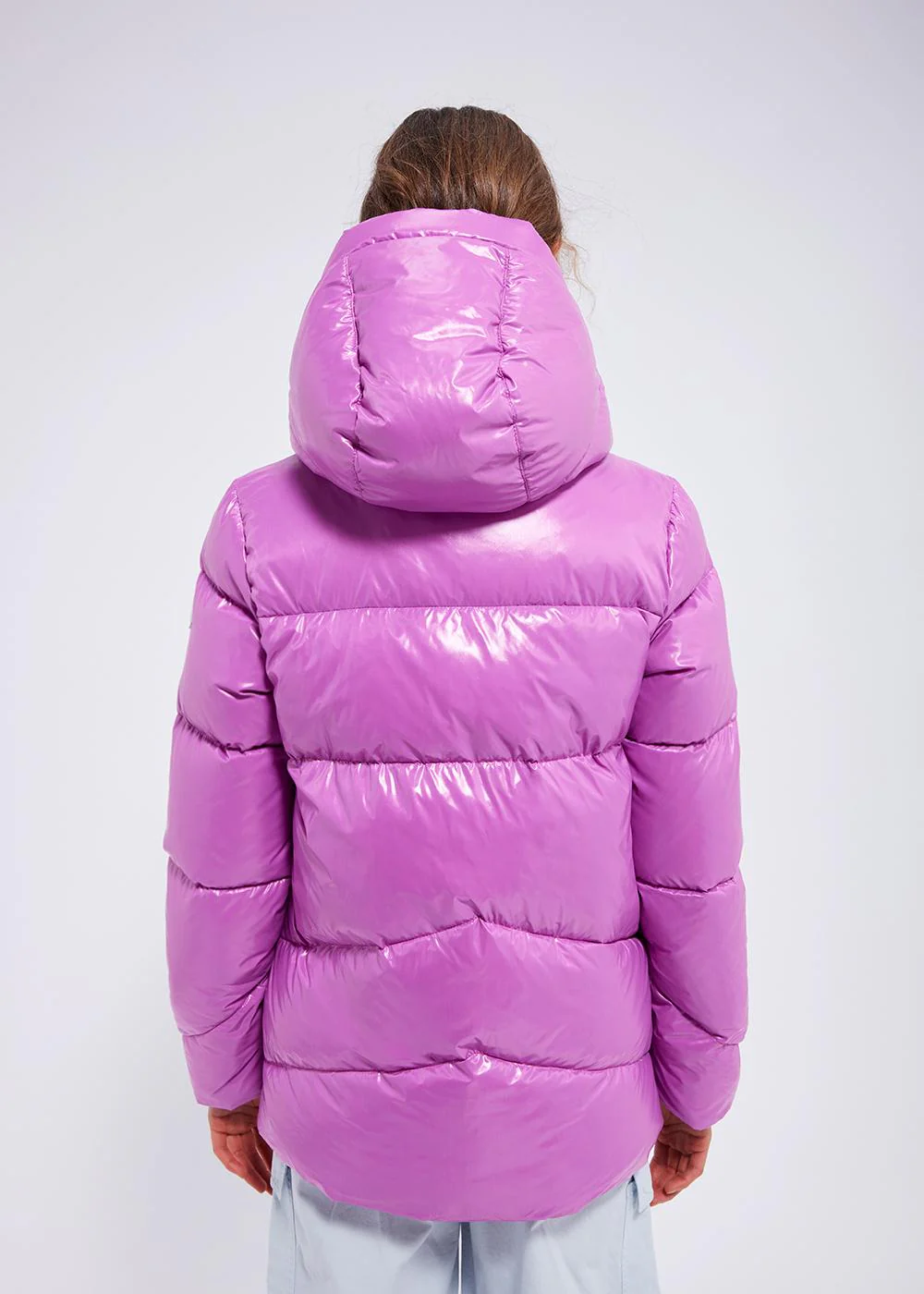 Doudoune brillante femme Pyrenex Galactic à capuche Fuchsia – Image 5