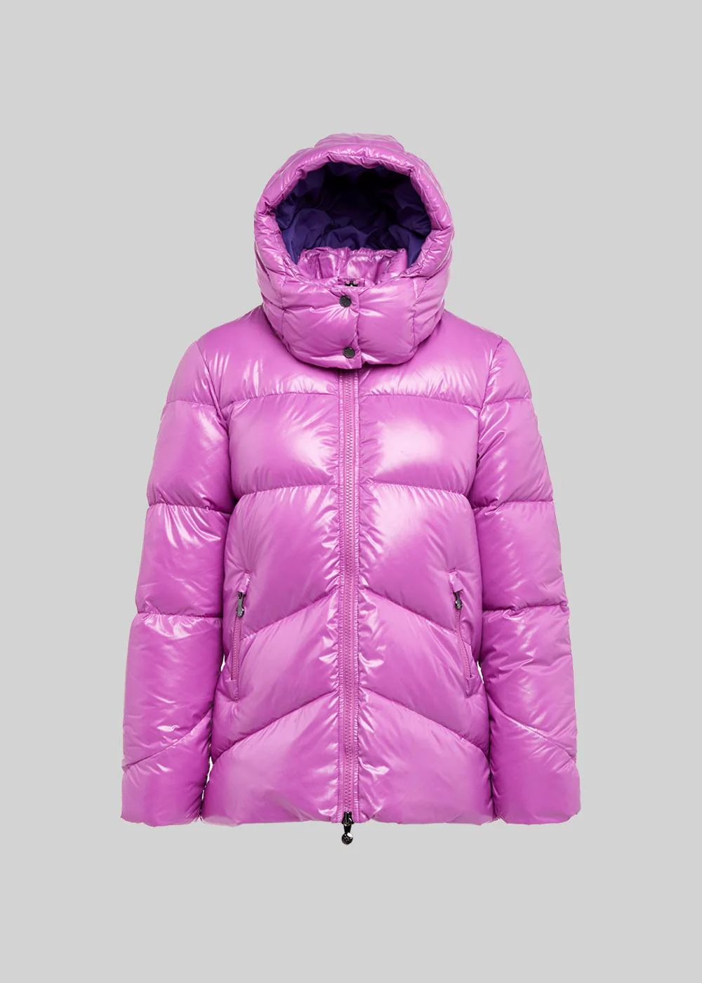 Doudoune brillante femme Pyrenex Galactic à capuche Fuchsia – Image 6